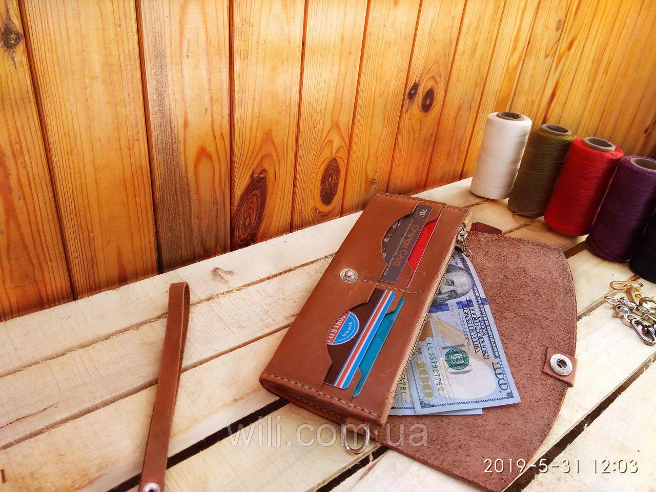 Жіночий шкіряний клатч-гаманець "XXI століття"