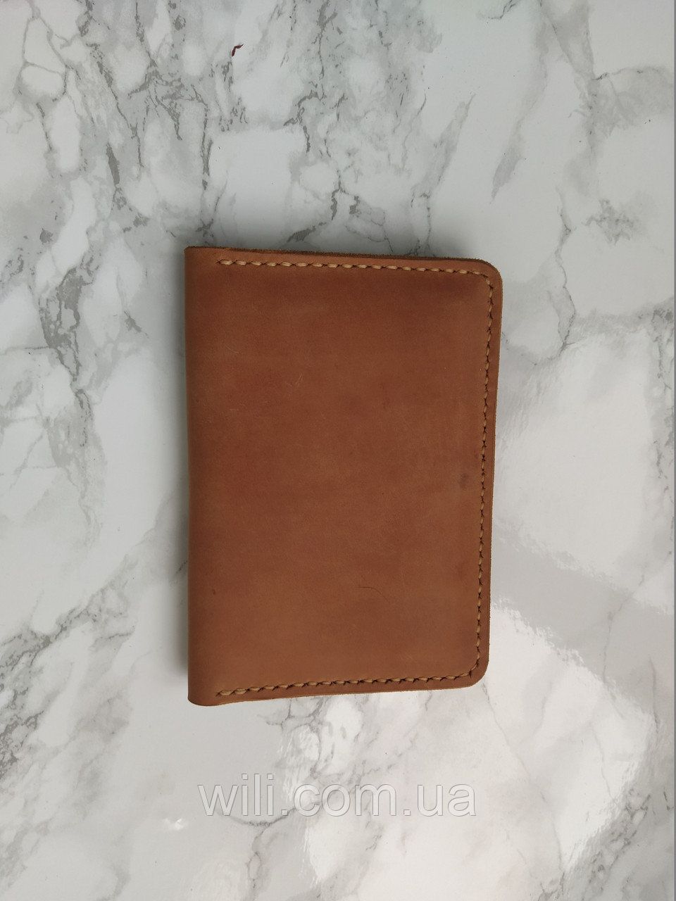 Кожаный кошелек-обложка для паспорта с гравировкой "Обложка"